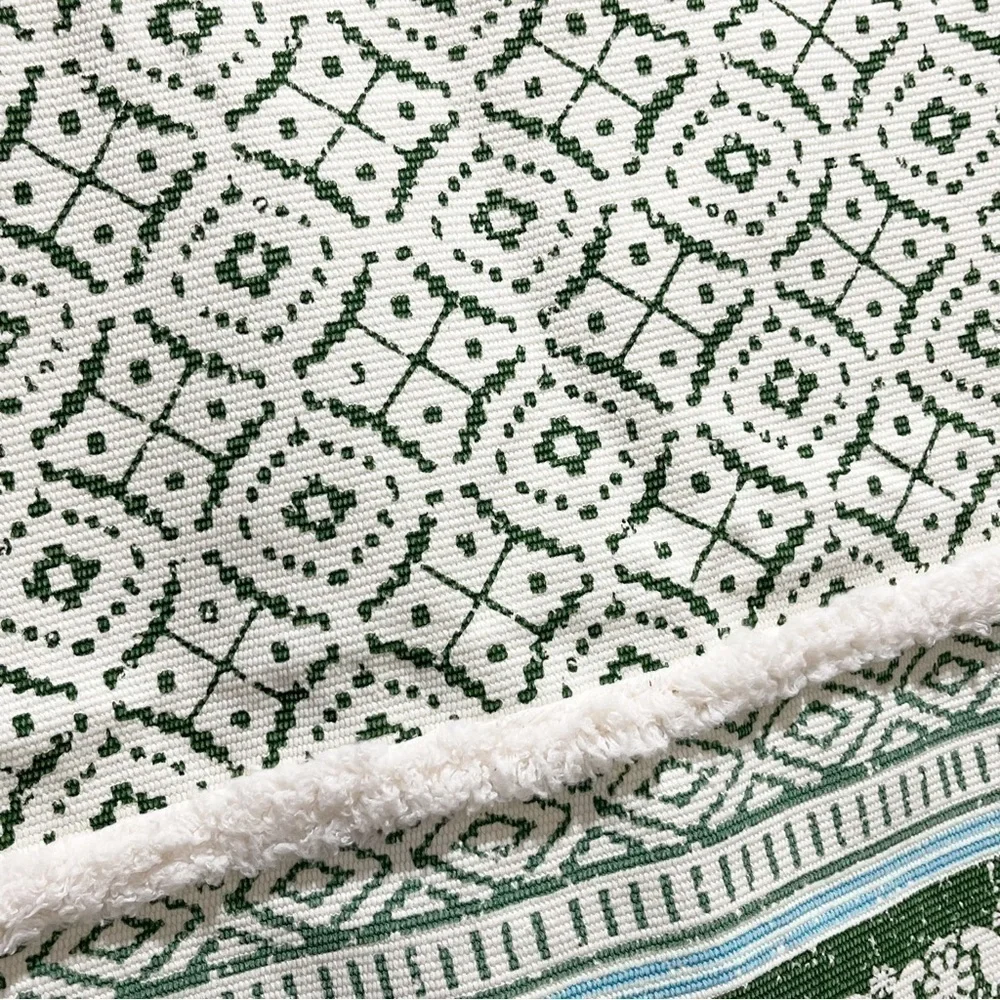BLUE PAGE Modern Moroccan Tufted Boho Textured Pillow Cover Ivory Blue Green